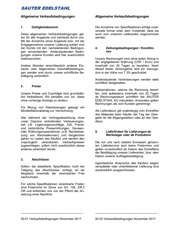 Verkaufsbedingungen